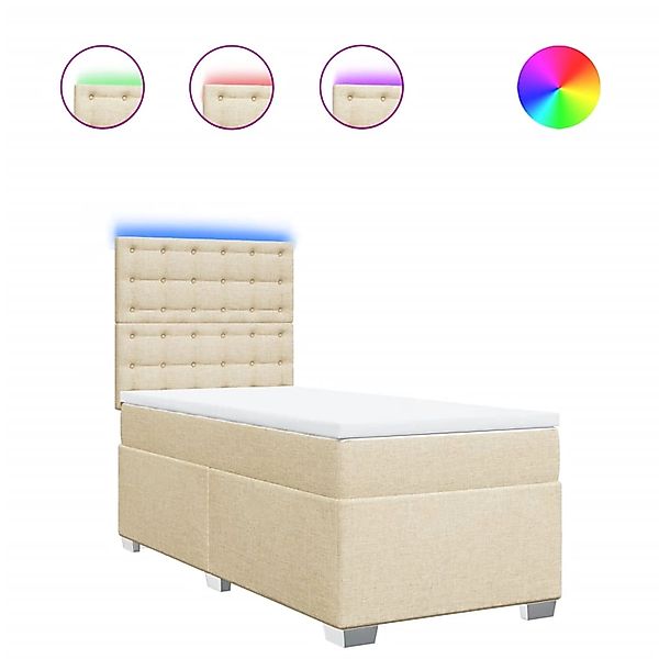 vidaXL Boxspringbett mit Matratze Creme 80x200 cm Stoff 3292634 günstig online kaufen