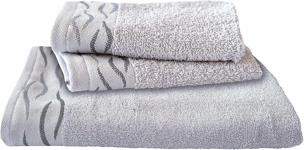 Dyckhoff Handtuch Set "Wave" Set 3 Stk. Frottier mit Jacquard-Bordüre;4 Han günstig online kaufen