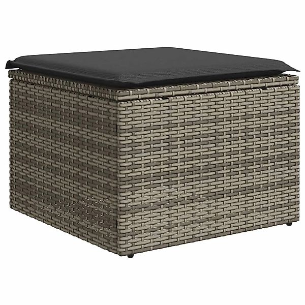 vidaXL Hocker Gartenhocker mit Kissen Grau günstig online kaufen