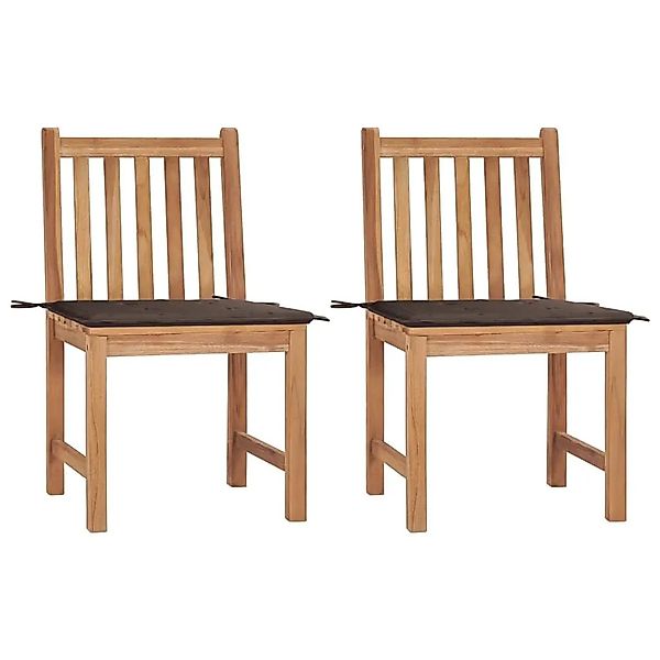 vidaXL Gartenstühle 2 Stk mit Kissen Massivholz Teak 3062924 günstig online kaufen