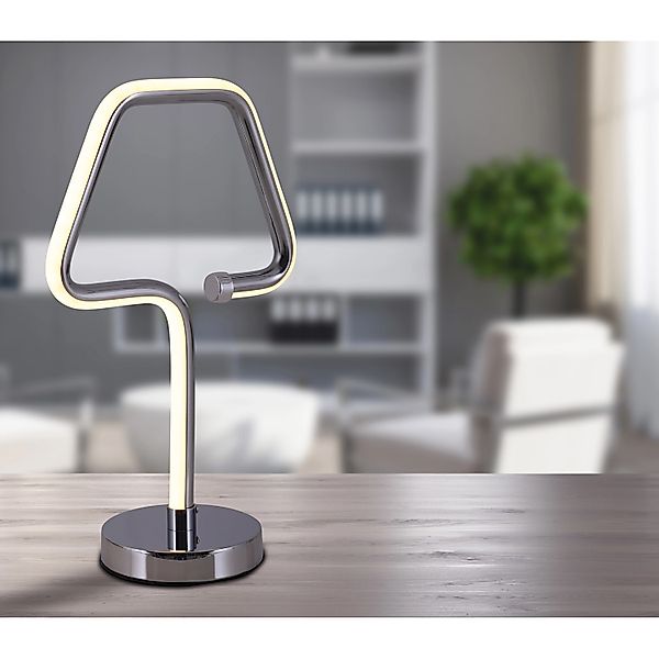Näve LED-Tischleuchte Loop Line Chrom 30 cm günstig online kaufen