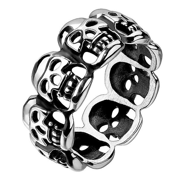 Taffstyle Fingerring Totenkopf Ring Biker Edelstahl 3D Skull Schädelring Gr günstig online kaufen