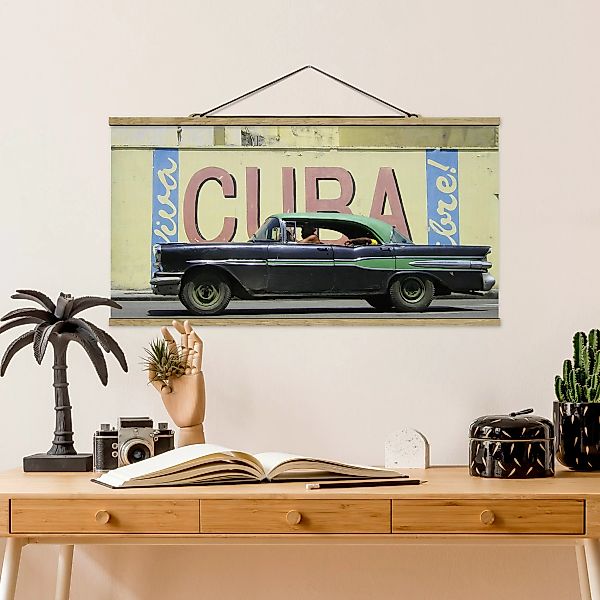 Stoffbild Architektur mit Posterleisten - Querformat Show me Cuba günstig online kaufen