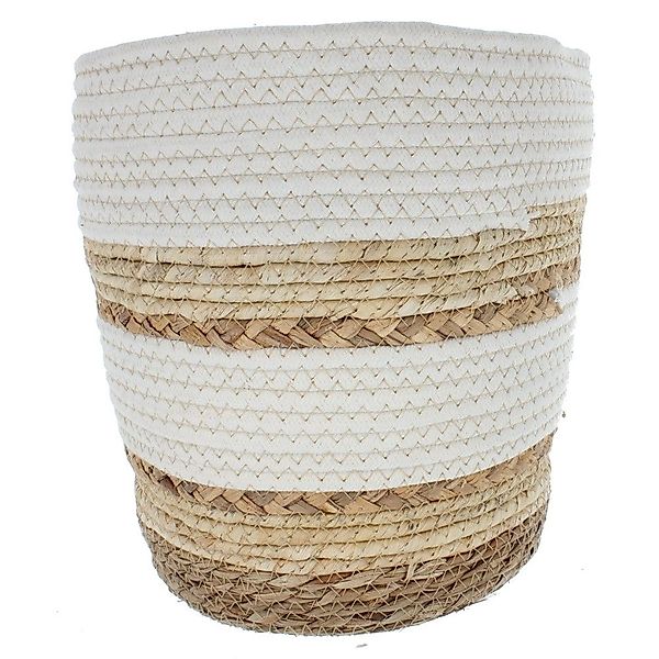 MICA Blumentopf Pflanzkorb braun/weiß gestreift - günstig online kaufen