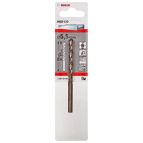 Bosch HSS-Co Metallbohrer Ø 5,5 mm x 57 mm x 93 mm günstig online kaufen