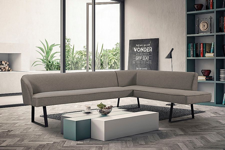 exxpo - sofa fashion Eckbank "Americano", mit Keder und Metallfüßen, Bezug günstig online kaufen