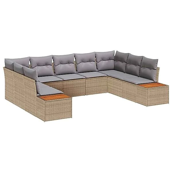 vidaXL Gartensofa-Set mit Kissen 5 Stk Beige und Hellgrau Polyrattan 335683 günstig online kaufen