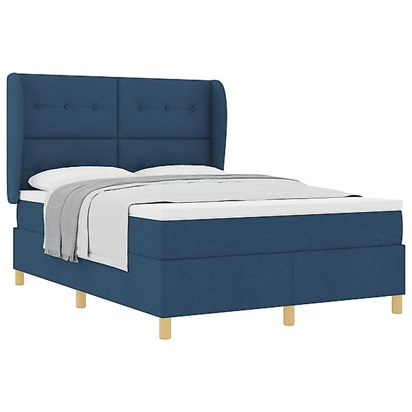 vidaXL Boxspringbett mit Matratze Dunkelgrau 90x190 cm Blau 3340752 günstig online kaufen