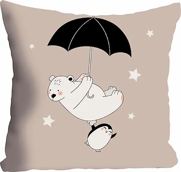 queence Dekokissen »Eisbär & Pinguin«, Kissenhülle ohne Füllung, 1 Stück günstig online kaufen