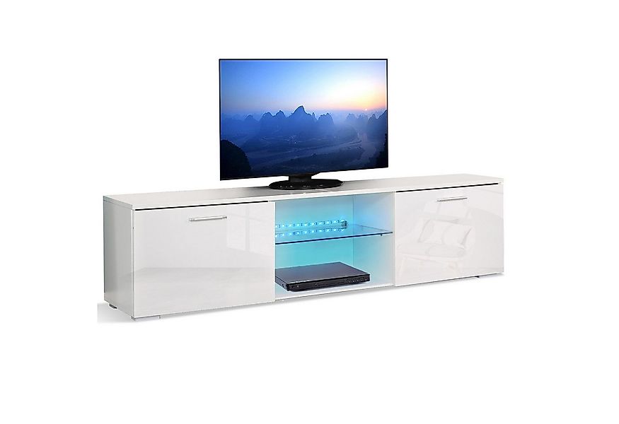 Mondeer Lowboard LED TV-Schrank, 160cm mit 16-Farben-LED-RGB-Leuchten günstig online kaufen