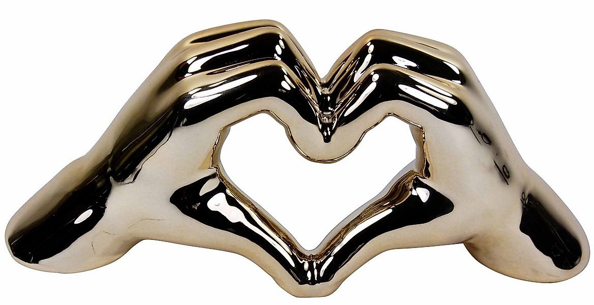 GlasArt Dekofigur Deko Skulptur Figuren Hand Herz Wohnzimmer Fensterbank Ke günstig online kaufen