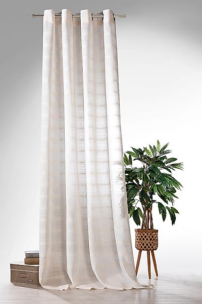 Weckbrodt Vorhang "Boho" Ösen 1 Stk. tlg. Leinen-Optik, Webstreifen, halbtr günstig online kaufen