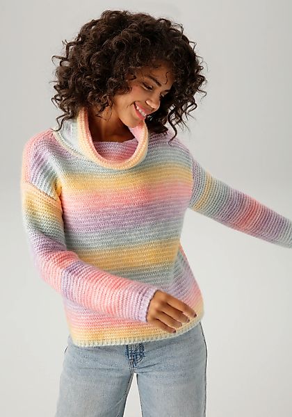 Aniston CASUAL Strickpullover, aus regenbogenfarbenem Space-Garn - NEUE KOL günstig online kaufen