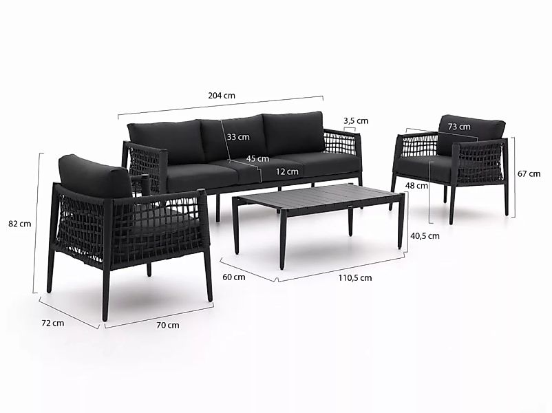 Manifesto Salera Sessel-Sofa Lounge-Set 4-teilig günstig online kaufen