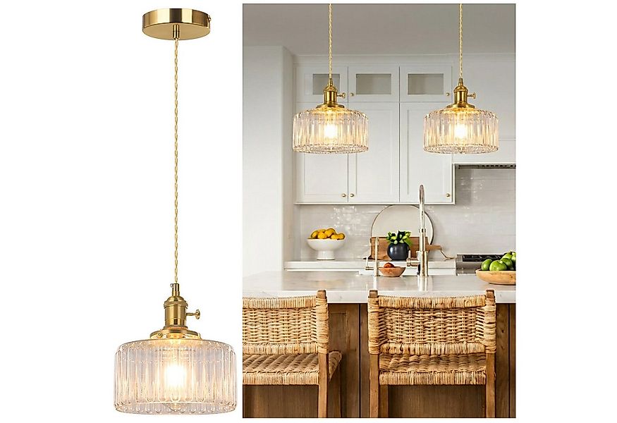 Rosnek Pendelleuchte Vintage LED Glas Hängelampe mit E27 Fassung und Glühbi günstig online kaufen