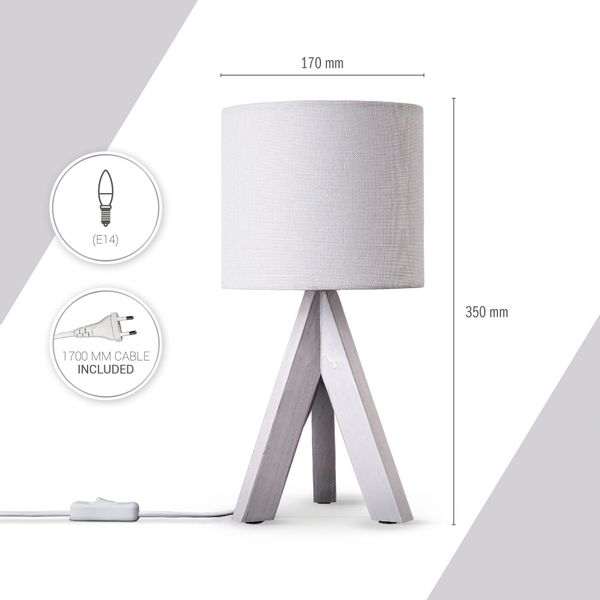 Paco Home Tischleuchte BAJO CANVAS UNI günstig online kaufen