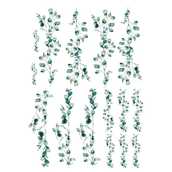 Dekosticker Blätter grün B/L: ca. 25x35 cm 2 tlg. günstig online kaufen