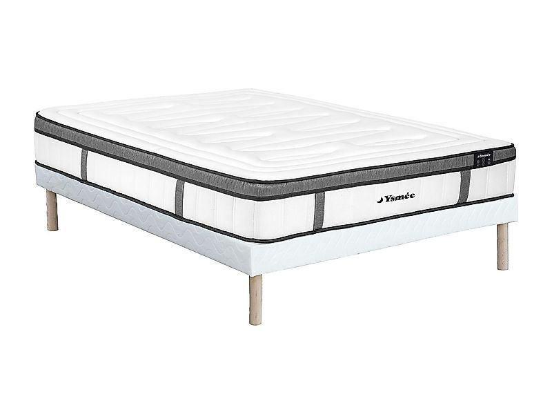 Set aus Bettgestell + Matratze - 160 x 200 cm - Hybridmatratze - 7-Zonen-Ta günstig online kaufen