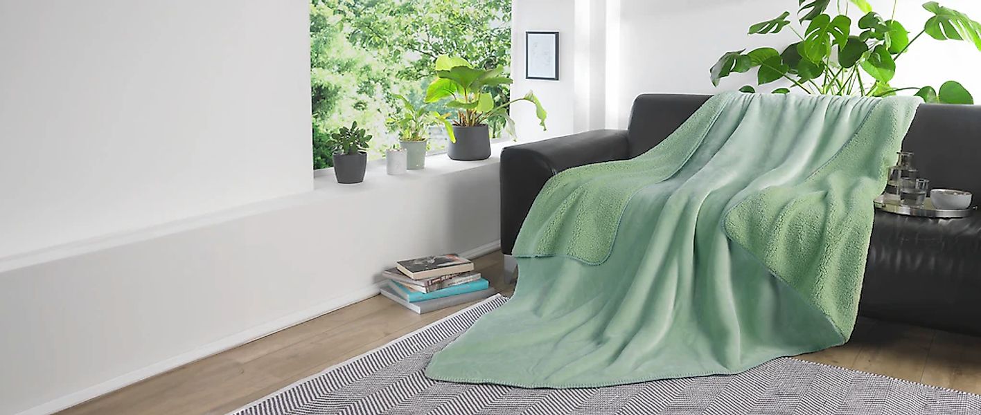 KiNZLER Wohndecke "Demi Flausch" Uni Farben, mit Wendefunktion, Kuscheldeck günstig online kaufen