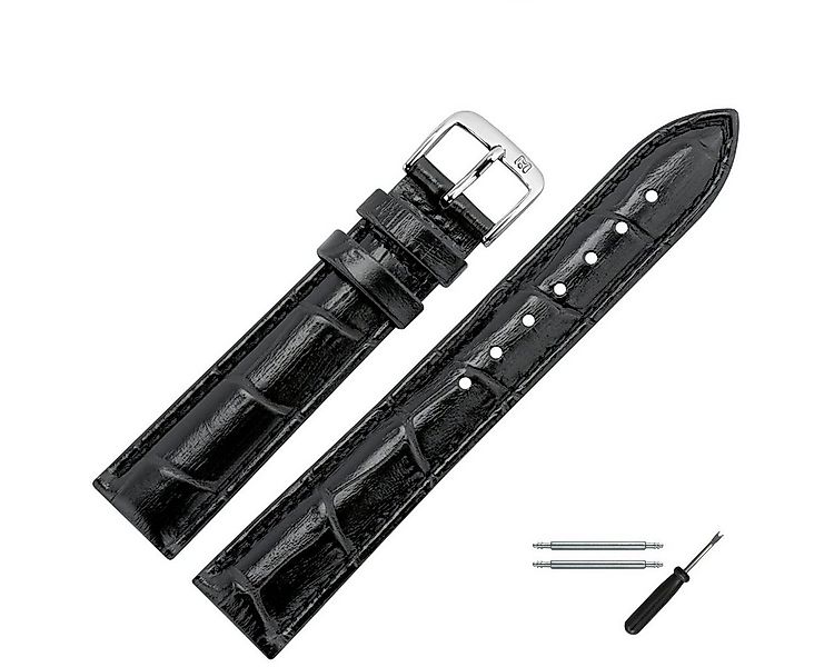 MARBURGER Uhrenarmband 20mm Leder Alligator Prägung günstig online kaufen