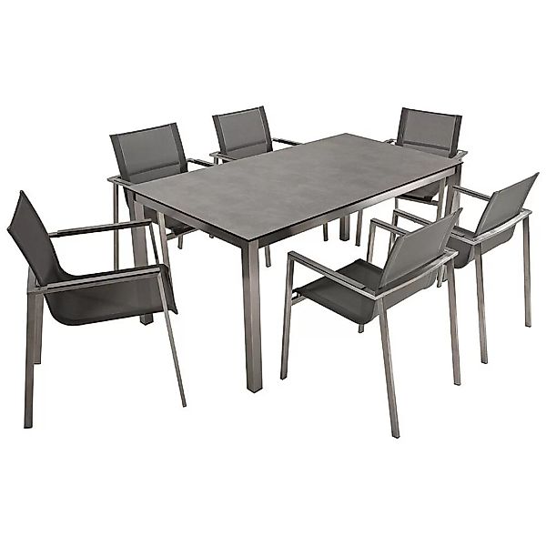 Tischgruppe 7-tlg. in grau, MAINAU-120 günstig online kaufen