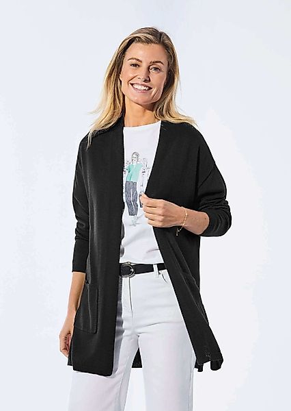 GOLDNER Strickjacke Longstrickjacke mit aufgesetzten Taschen günstig online kaufen