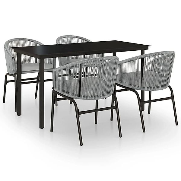 vidaXL 5-Tlg Garten-Essgruppe Grau 3099235 günstig online kaufen