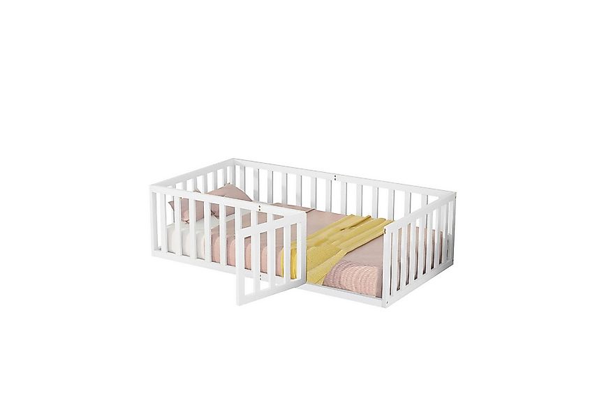 Flieks Kinderbett, Schutzgitter Rausfallschutz mit Tür 90x200cm günstig online kaufen