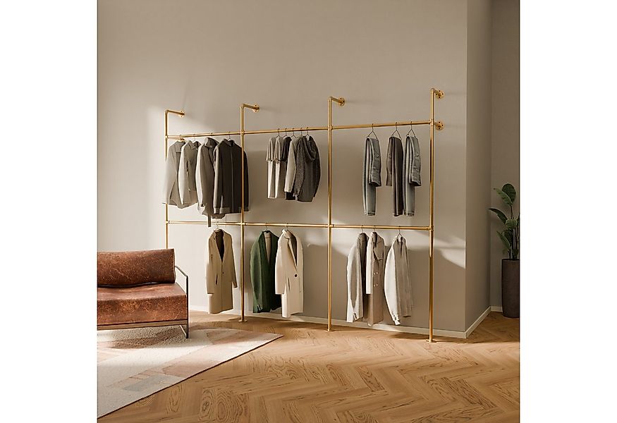 pamo. design Kleiderständer KIM DOUBLE Industrial Kleiderstange zur Wandmon günstig online kaufen