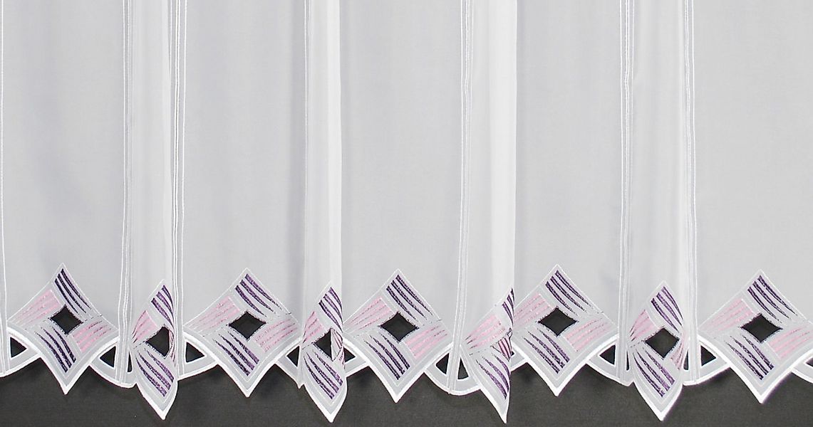 Gardinen Kranzusch Scheibengardine moderne Lochstickerei, Stangendurchzug, günstig online kaufen