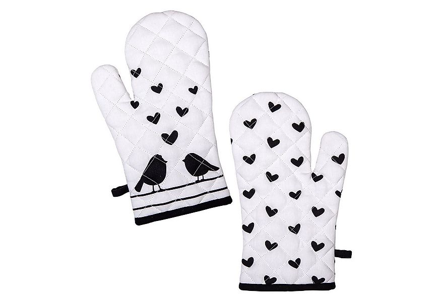 Clayre & Eef Topfhandschuhe Love birds, (Set, 2-tlg., 2-teilig), Ofenhandsc günstig online kaufen