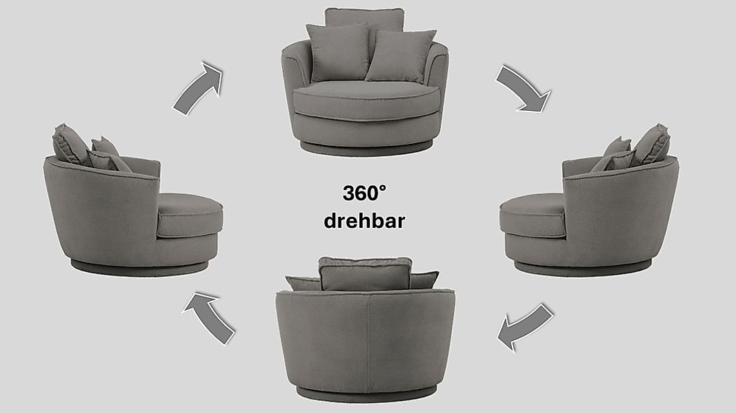 Leonique Drehsessel »MAISIE, Love Seat,Lese-Sessel,Sessel-Set, mit Hocker« günstig online kaufen
