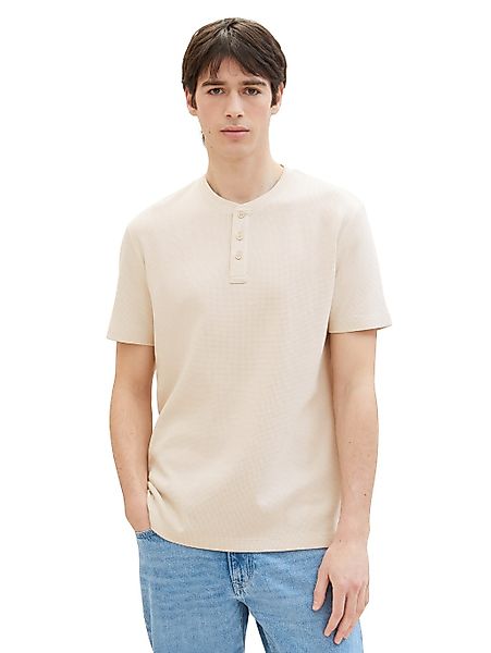 TOM TAILOR Denim Rundhalsshirt, aus hochwertigem Waffeljersey günstig online kaufen