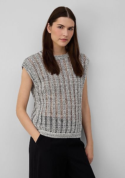s.Oliver Rundhalspullover Strickpullunder Strick-Pullunder aus Baumwollmix günstig online kaufen