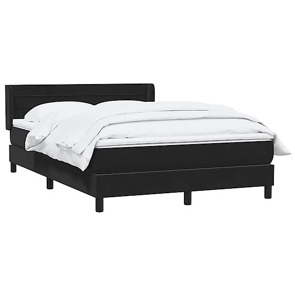 vidaXL Boxspringbett mit Matratze Schwarz 140x210 cm Samt 3318197 günstig online kaufen