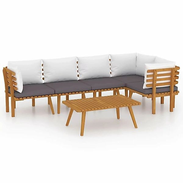 6-tlg. Garten-lounge-set Mit Kissen Massivholz Akazie günstig online kaufen