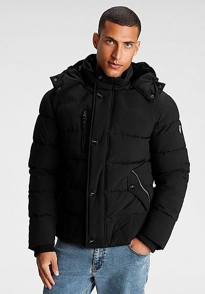 Bruno Banani Steppjacke Winterjacke mit Fellimitat und abnehmbarer Kapuze günstig online kaufen