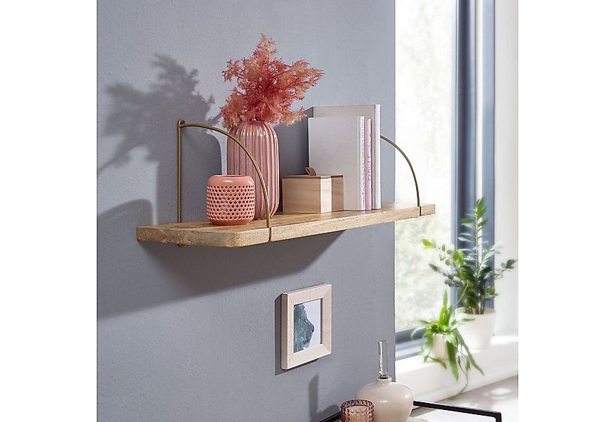 FINEBUY Wandregal FB34740 Holz Metall Hängeregal Regal Klein Industrial Büc günstig online kaufen