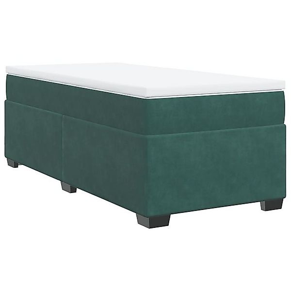 vidaXL Boxspringbett, Boxspringbett mit Matratze Dunkelgrün 80x200 cm Samt günstig online kaufen