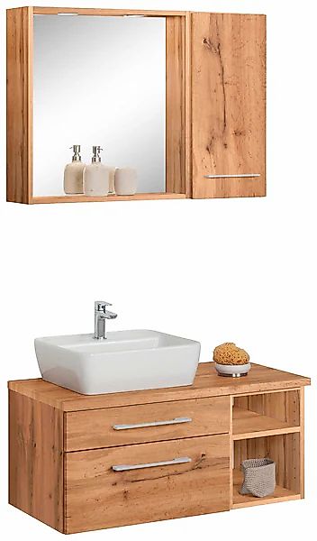 welltime Badmöbel-Set »Davos« 3 Stk. tlg. Waschplatz, Hängeschrank und Bad- günstig online kaufen