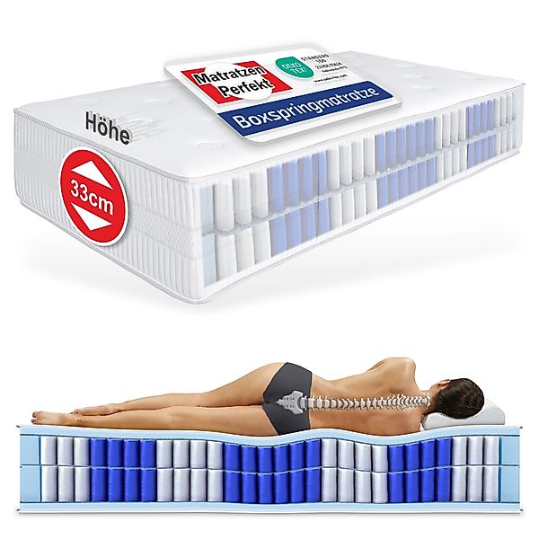 Boxspringmatratze 33cm hoch XXL, Doppel Taschenfederkern günstig online kaufen
