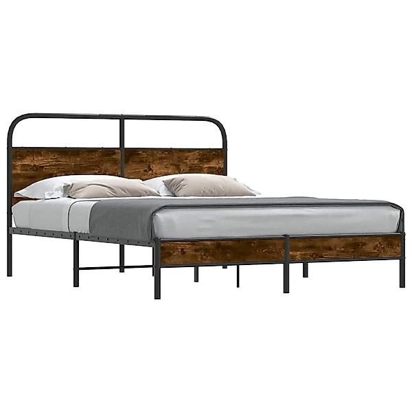 vidaXL Bettgestell ohne Matratze 150x200 cm Räuchereiche Holzwerkstoff 4100 günstig online kaufen