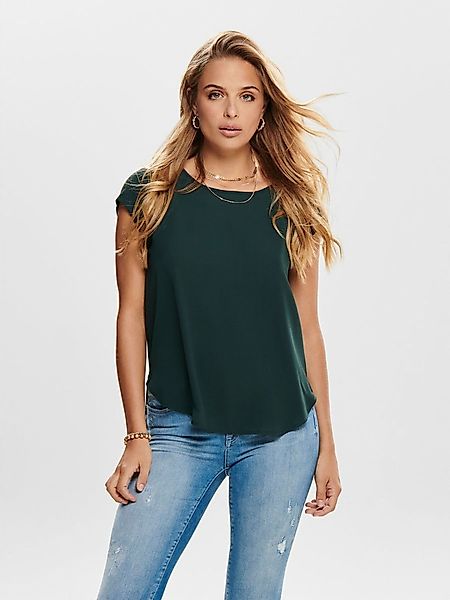 ONLY Blusenshirt Einfarbige Kurzarm Oberteil ONLVIC günstig online kaufen