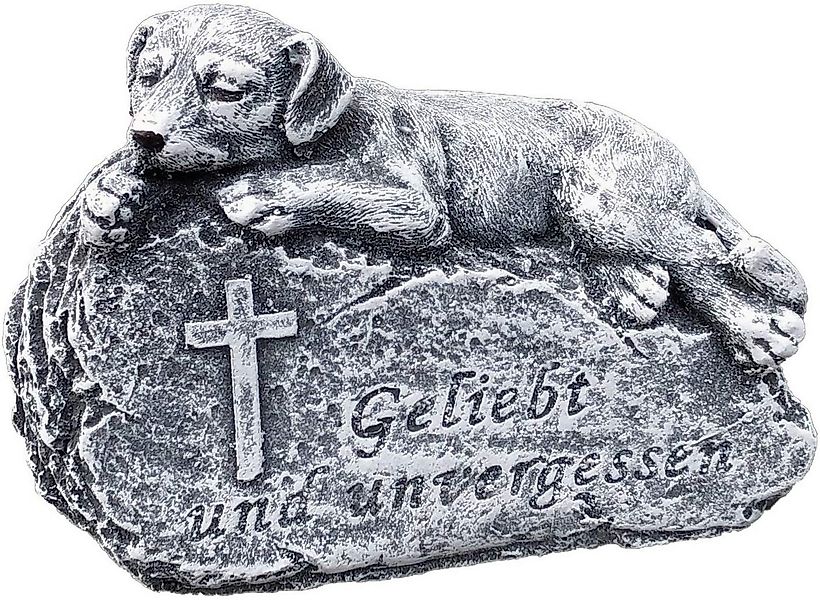 Stone and Style Gartenfigur Grabstein Hund Geliebt und unvergessen frostfes günstig online kaufen