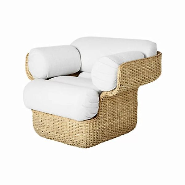 Gepolsterter Sessel Basket textil faser weiß beige holz natur / By Joe Colo günstig online kaufen