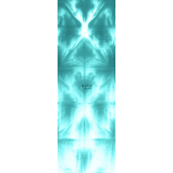 ESTAhome Fototapete Wandfüllendes Tie-Dye Shibori Muster Türkis 100 x 279 c günstig online kaufen