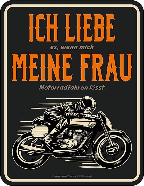Metallschild Ich Liebe Meine Frau - Fun-Schilder - Motorrad günstig online kaufen