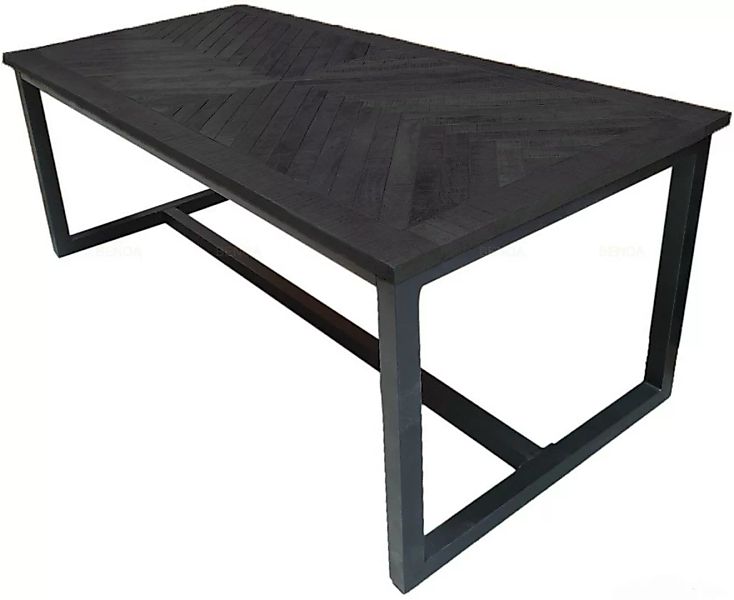 Esstisch Schwarz Tisch Metall Massiv Mangoholz Industrial Loft günstig online kaufen