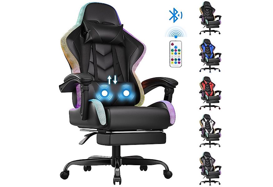 HOMALL Gaming-Stuhl LED Gaming Chair,Massage,Bürostuhl,Gaming Stuhl (Die LE günstig online kaufen