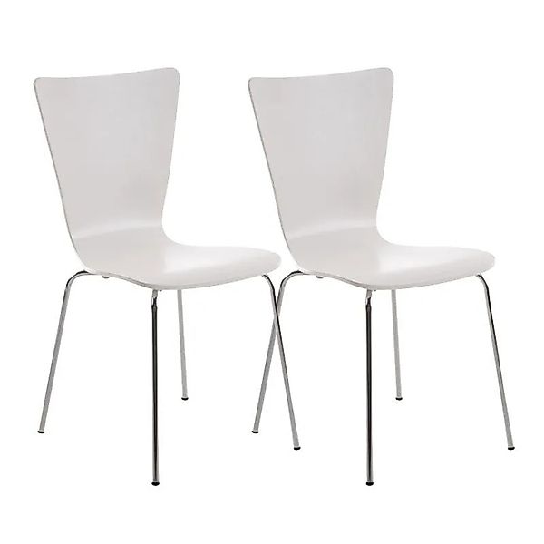 DELUKE 2er Set Besucherstuhl TOKYO Holz Weiß 43x50x84cm Konferenzstuhl Wart günstig online kaufen